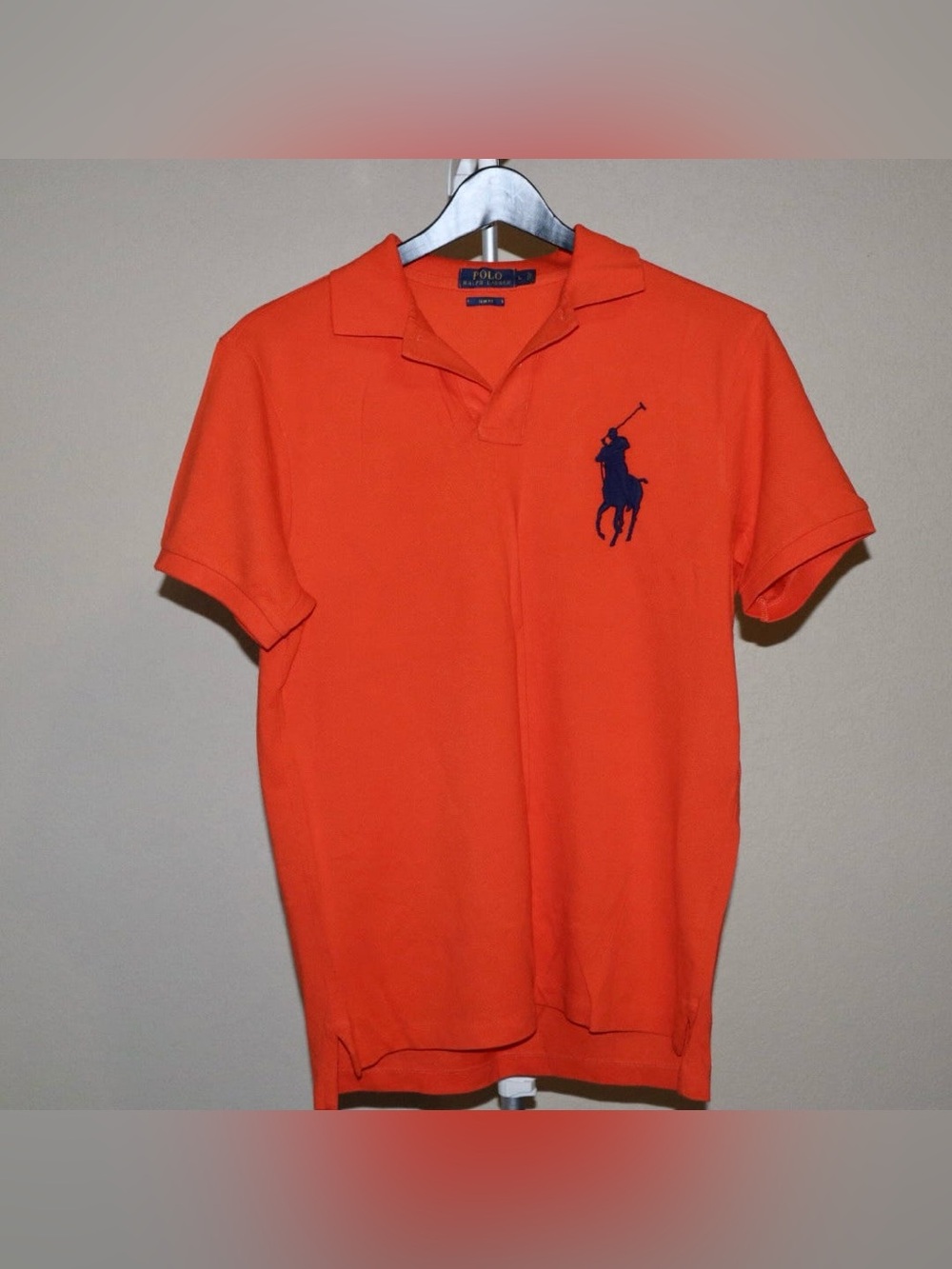 Ralph Lauren Men’s Orange Polo with Navy Pony